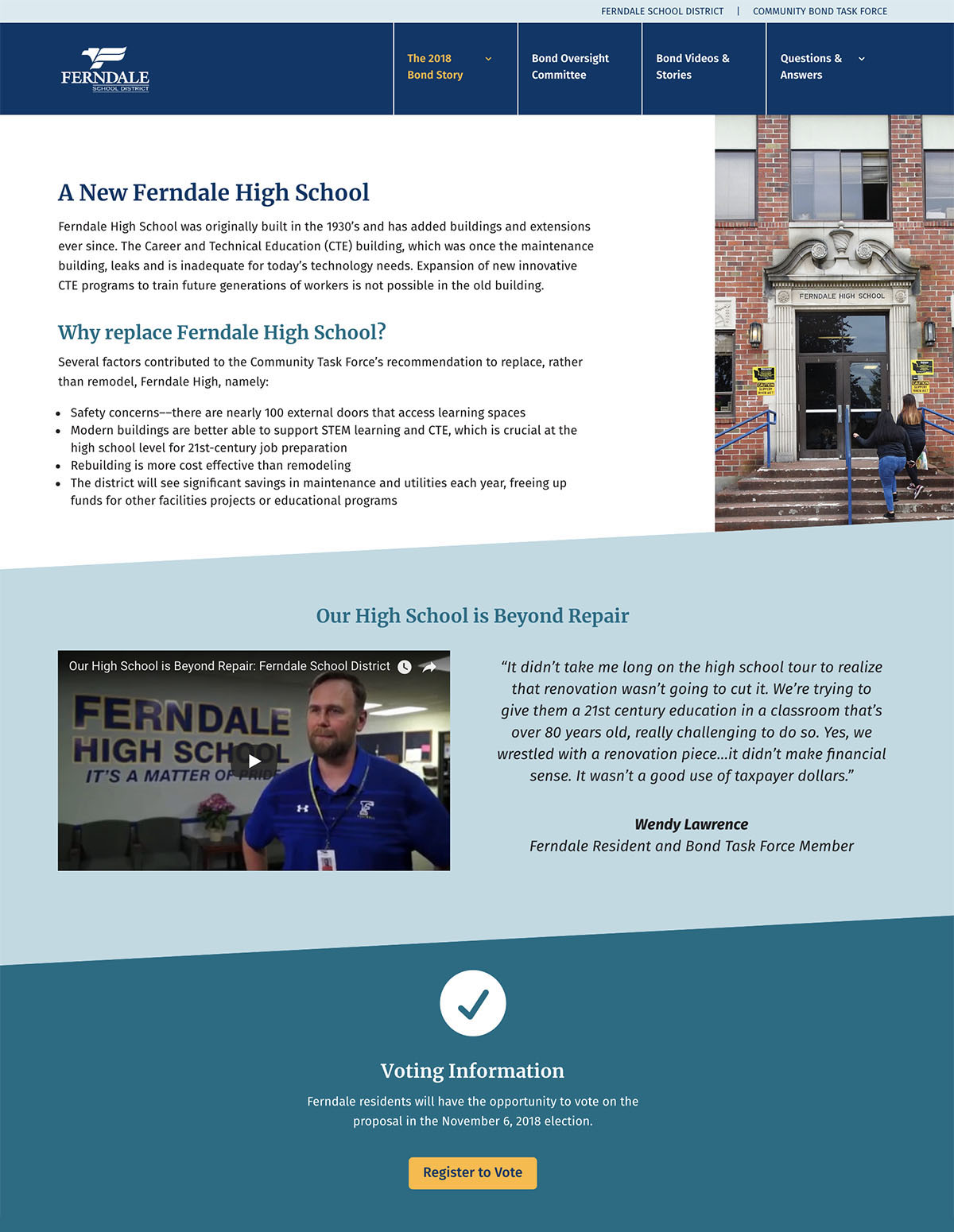 Ferndale Bond Website High School