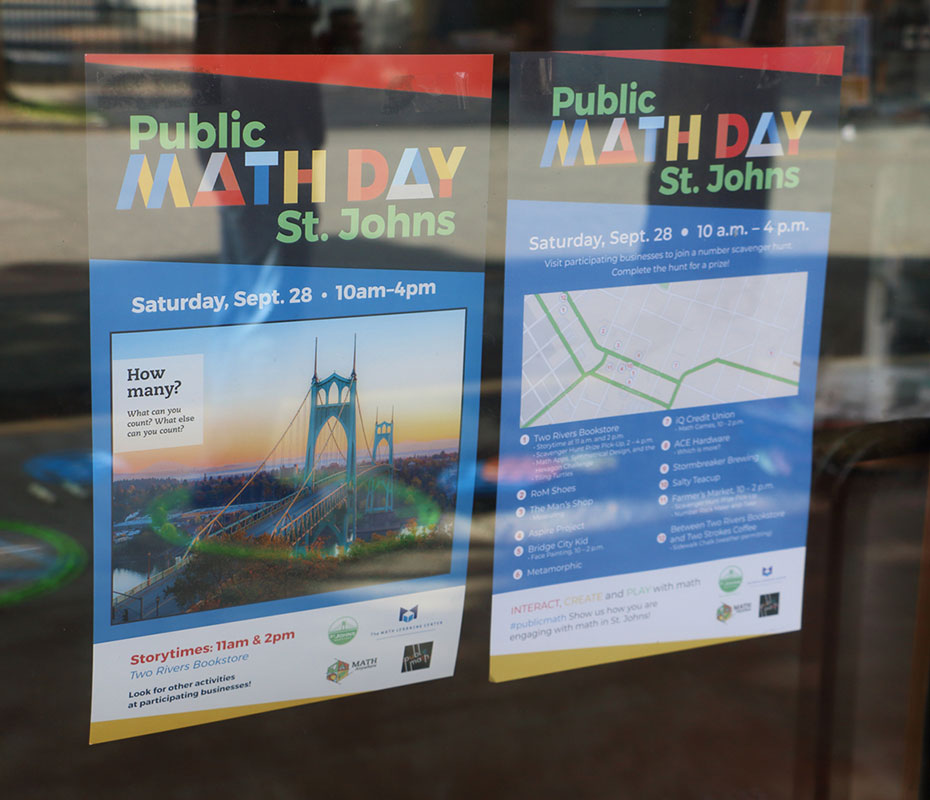 Math Anywhere signage - Public Math Day