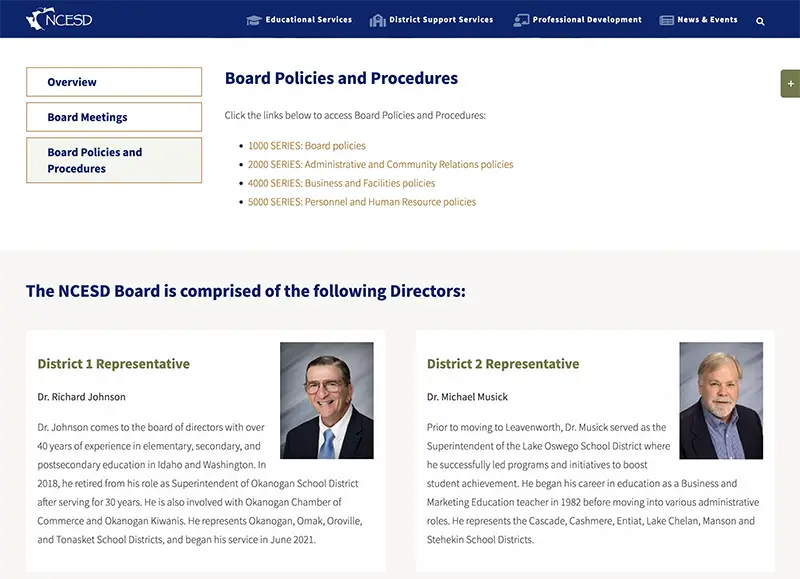 NCESD Website Board Page