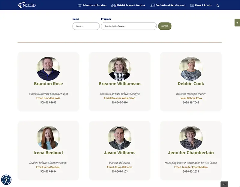 NCESD Website Staff Directory