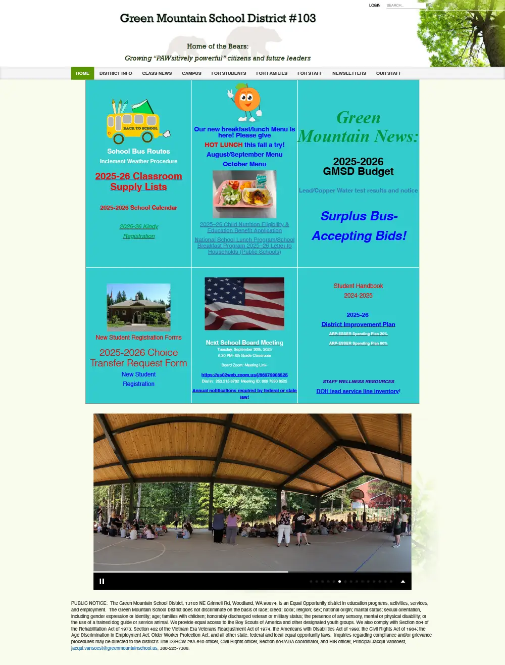 Green Mountain website before