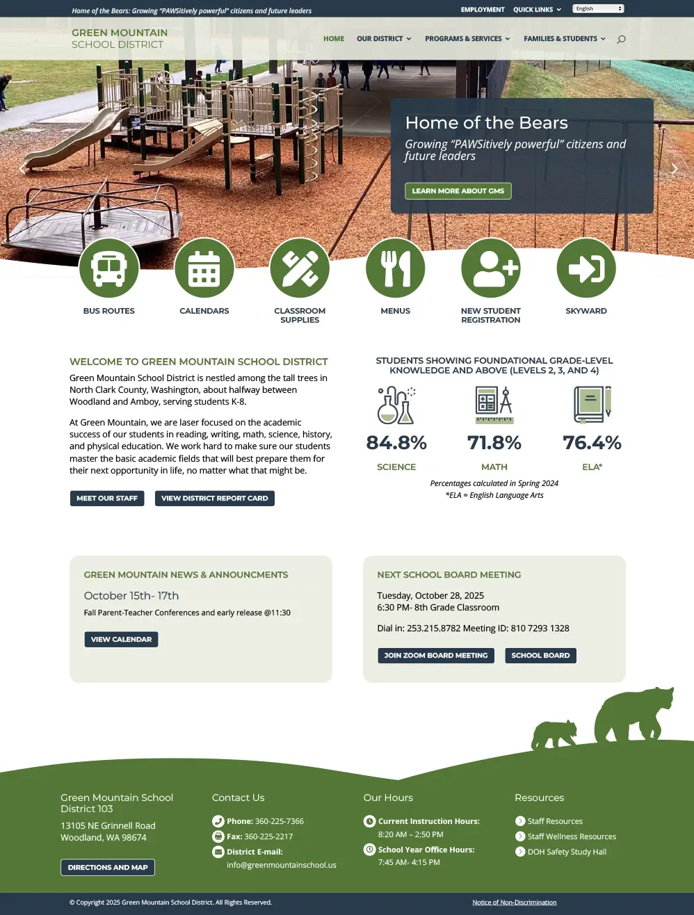 Green Mountain website after