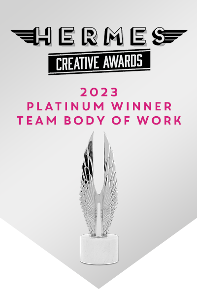 Hermes Creative Awards 2023 Platinum Winner Team Body of Work logo